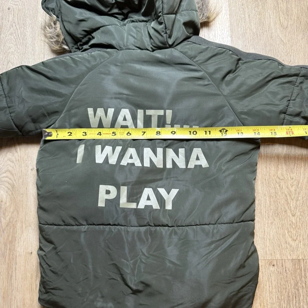 ZARA Baby Olive puffer HOOD Jacket Long Sleeve warm 